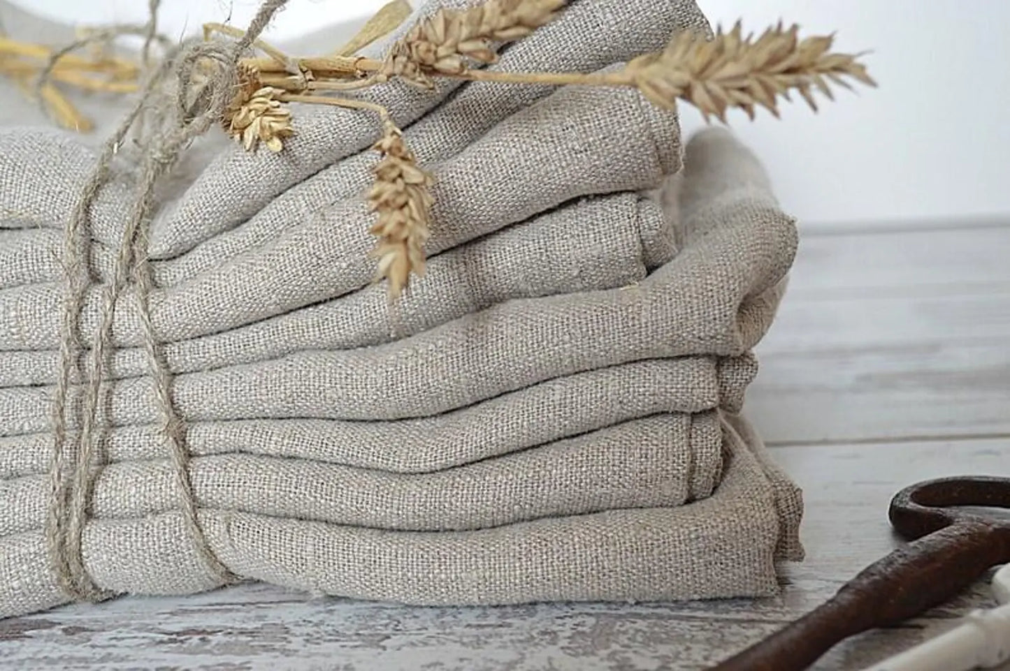 Bath thick linen towel / Softened linen towel /Heavy weight bath towel / Washed rough linen towel / Guest linen towels / Bath towel