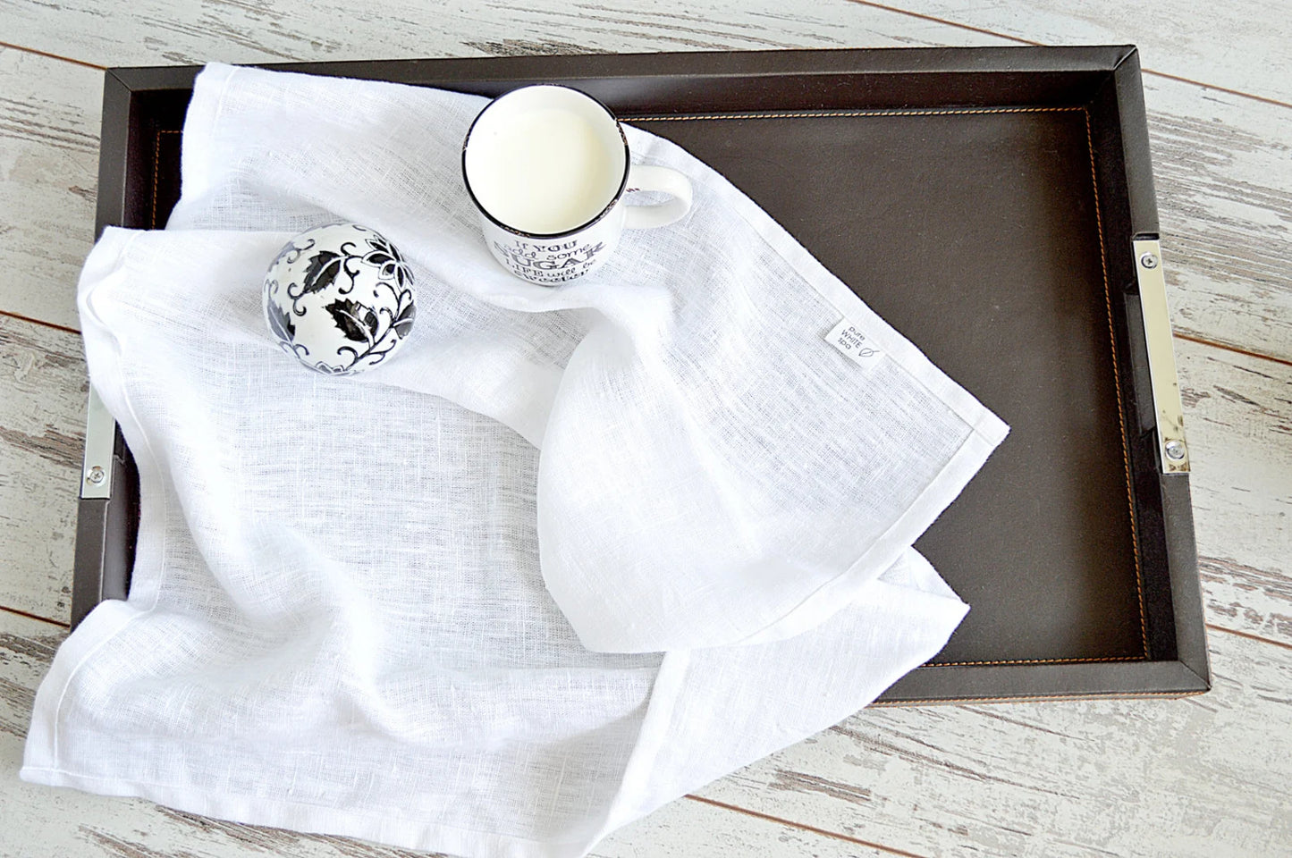 Pure linen towel - Simple white towel - Thick natural linen - Hand/face rustic towel - White tea towel