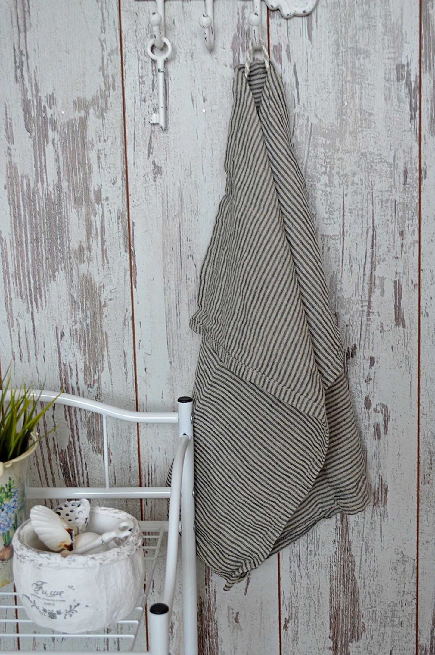 Striped Linen towel / Bath washed linen towels / Simple rustic kitchen towels / Hand linen towels / Guest linen towels