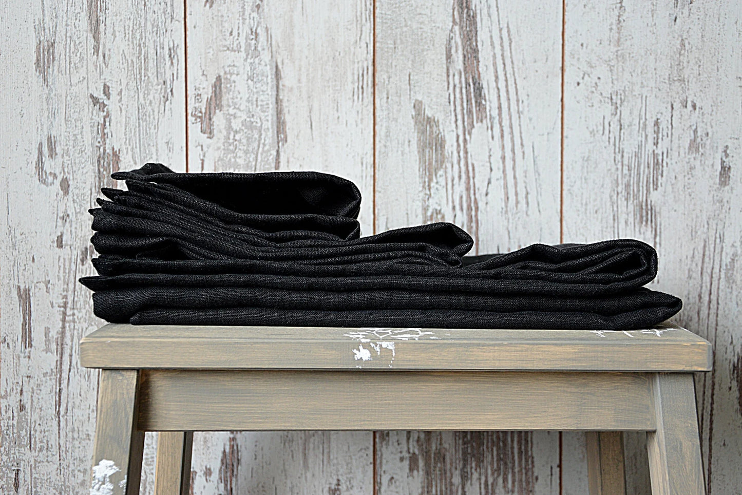 Thick linen towel / Deep black linen towels / Simple hand / face / tea towels / Softened 100% linen towels / Guest linen towels