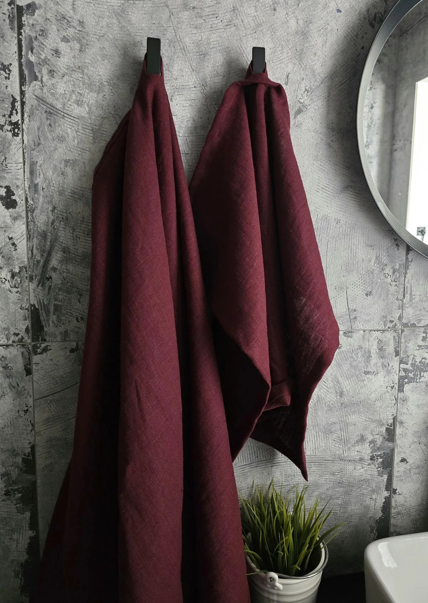 Bath thick linen towel / Softened linen towel /Heavy weight bath towel / Washed rough linen towel / Guest linen towels / Bath towel